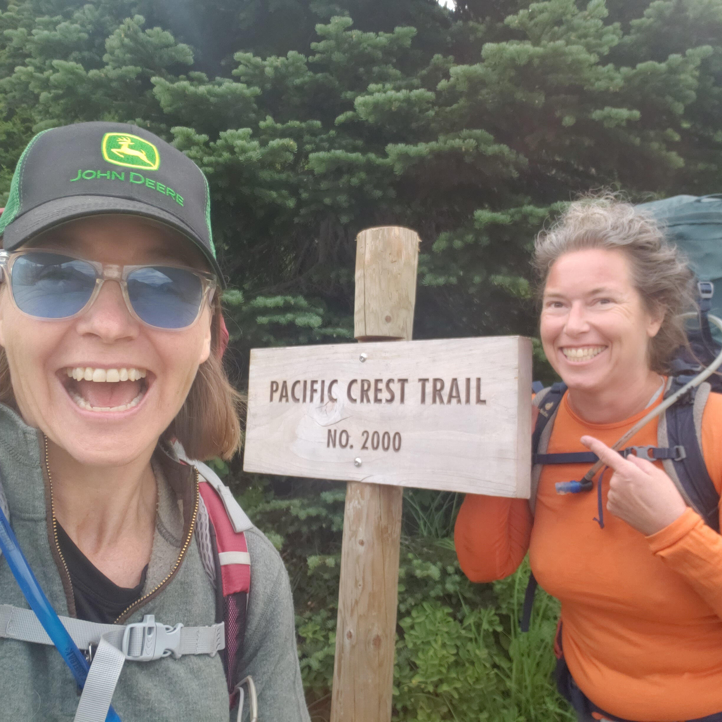 Katie North and Erin Kelley starting out on the trail at Chinook Pass on Aug. 5, 2025.